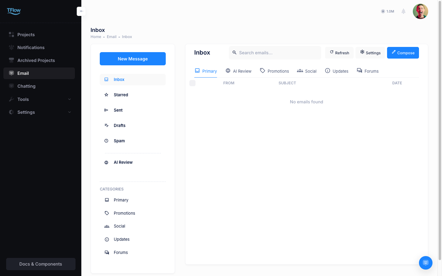Mailbox list screen